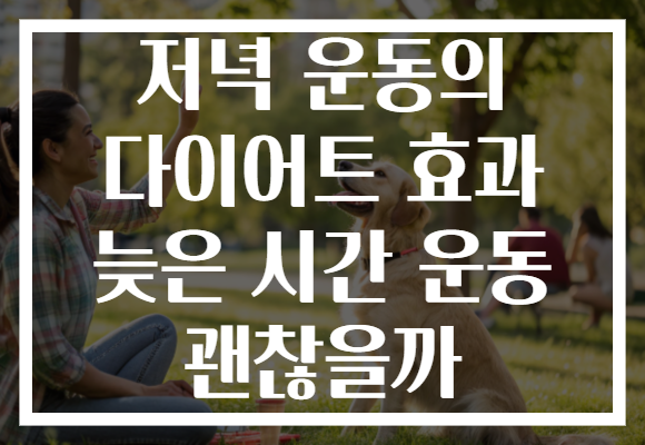 저녁 운동의 다이어트 효과 늦은 시간 운동 괜찮을까