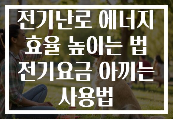 전기난로 에너지 효율 높이는 법 전기요금 아끼는 사용법