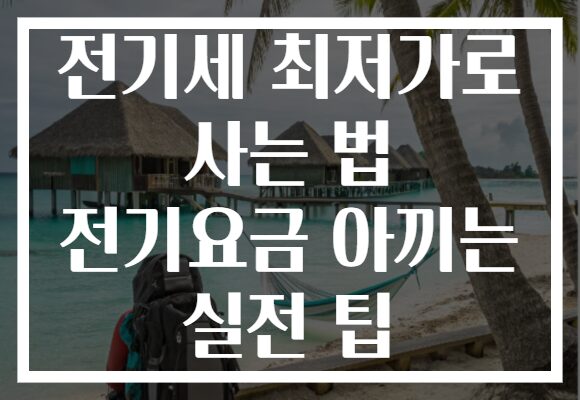 전기세 최저가로 사는 법 전기요금 아끼는 실전 팁 전기세 최저가로 사는 법 전기요금 아끼는 실전 팁