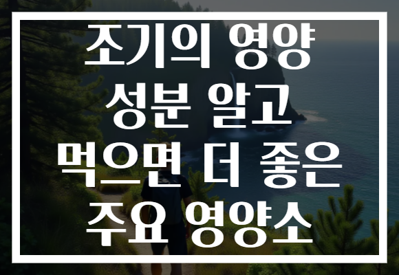 조기의 영양 성분 알고 먹으면 더 좋은 주요 영양소 조기의 영양 성분 알고 먹으면 더 좋은 주요 영양소
