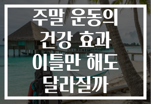 주말 운동의 건강 효과 이틀만 해도 달라질까 주말 운동의 건강 효과 이틀만 해도 달라질까