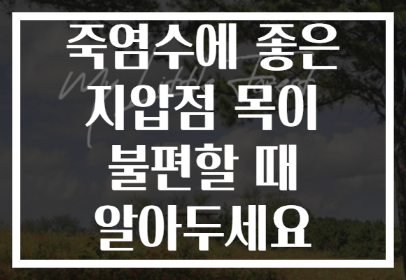죽염수에 좋은 지압점 목이 불편할 때 알아두세요