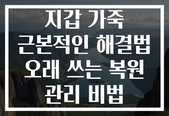 지갑 가죽 근본적인 해결법 오래 쓰는 복원 관리 비법