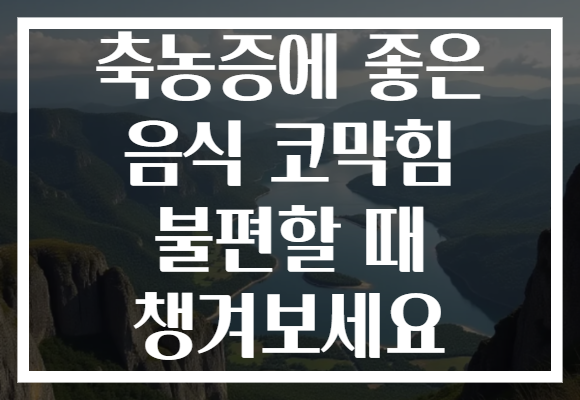 축농증에 좋은 음식 코막힘 불편할 때 챙겨보세요 축농증에 좋은 음식 코막힘 불편할 때 챙겨보세요
