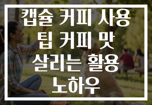 캡슐 커피 사용 팁 커피 맛 살리는 활용 노하우