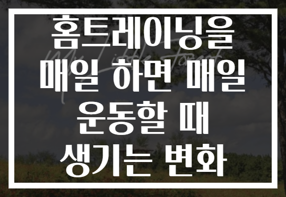 홈트레이닝을 매일 하면 매일 운동할 때 생기는 변화 홈트레이닝을 매일 하면 매일 운동할 때 생기는 변화