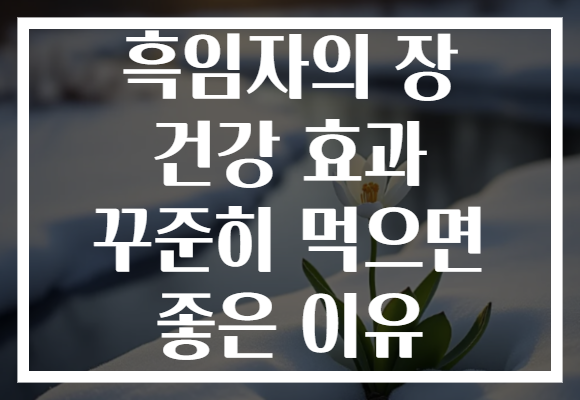 흑임자의 장 건강 효과 꾸준히 먹으면 좋은 이유