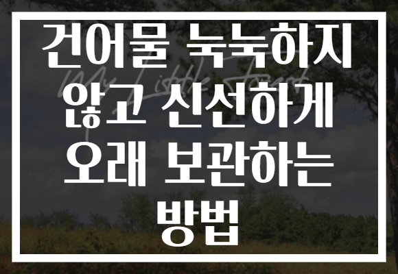건어물 눅눅하지 않고 신선하게 오래 보관하는 방법 건어물 눅눅하지 않고 신선하게 오래 보관하는 방법