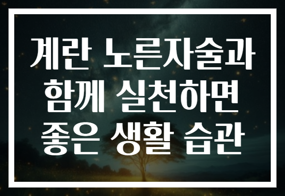 계란 노른자술과 함께 실천하면 좋은 생활 습관 계란 노른자술과 함께 실천하면 좋은 생활 습관