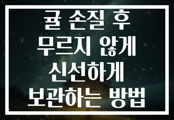 귤 손질 후 무르지 않게 신선하게 보관하는 방법