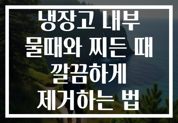 냉장고 내부 물때와 찌든 때 깔끔하게 제거하는 법 냉장고 내부 물때와 찌든 때 깔끔하게 제거하는 법