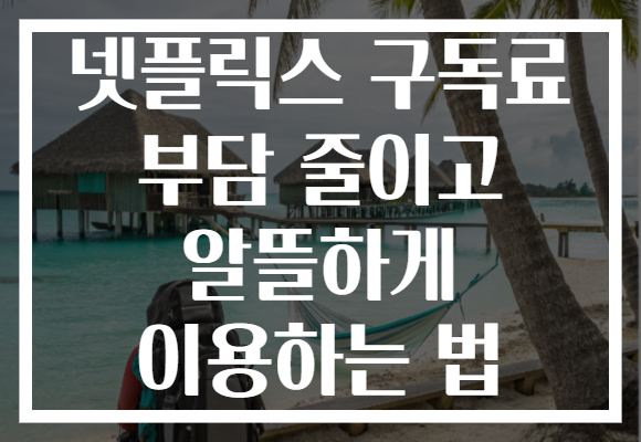 넷플릭스 구독료 부담 줄이고 알뜰하게 이용하는 법 넷플릭스 구독료 부담 줄이고 알뜰하게 이용하는 법