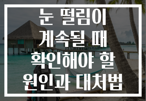 눈 떨림이 계속될 때 확인해야 할 원인과 대처법 눈 떨림이 계속될 때 확인해야 할 원인과 대처법