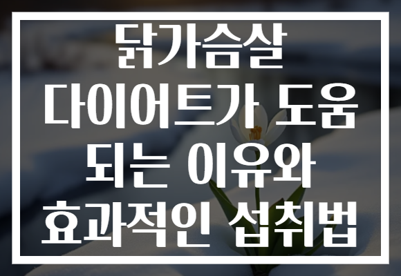 닭가슴살 다이어트가 도움 되는 이유와 효과적인 섭취법 닭가슴살 다이어트가 도움 되는 이유와 효과적인 섭취법