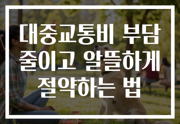 대중교통비 부담 줄이고 알뜰하게 절약하는 법
