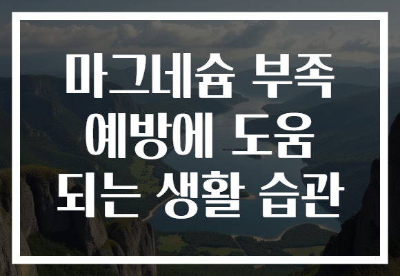 마그네슘 부족 예방에 도움 되는 생활 습관 마그네슘 부족 예방에 도움 되는 생활 습관