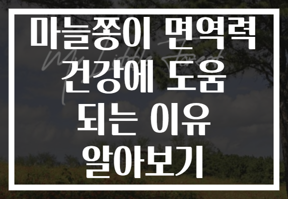 마늘쫑이 면역력 건강에 도움 되는 이유 알아보기