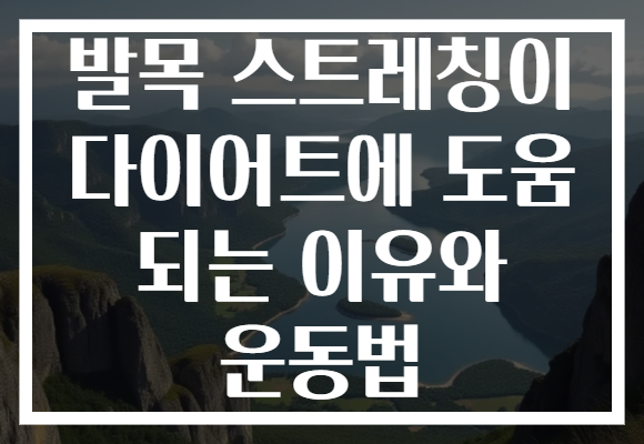발목 스트레칭이 다이어트에 도움 되는 이유와 운동법 발목 스트레칭이 다이어트에 도움 되는 이유와 운동법