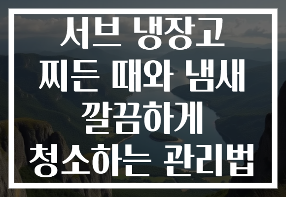 서브 냉장고 찌든 때와 냄새 깔끔하게 청소하는 관리법 서브 냉장고 찌든 때와 냄새 깔끔하게 청소하는 관리법