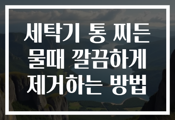 세탁기 통 찌든 물때 깔끔하게 제거하는 방법 세탁기 통 찌든 물때 깔끔하게 제거하는 방법