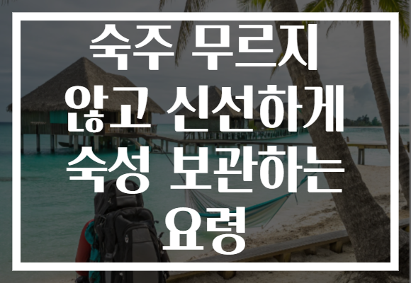 숙주 무르지 않고 신선하게 숙성 보관하는 요령