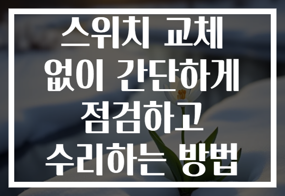 스위치 교체 없이 간단하게 점검하고 수리하는 방법