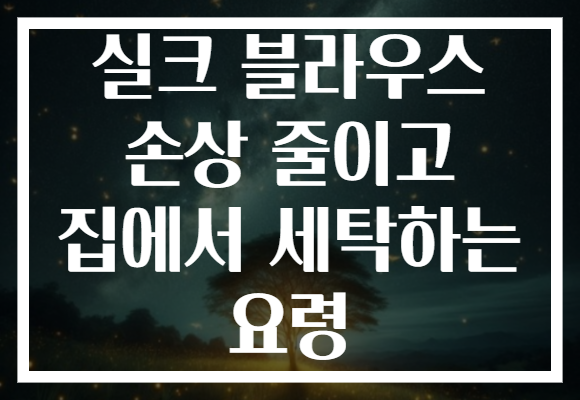 실크 블라우스 손상 줄이고 집에서 세탁하는 요령