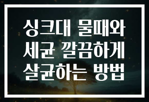 싱크대 물때와 세균 깔끔하게 살균하는 방법 싱크대 물때와 세균 깔끔하게 살균하는 방법