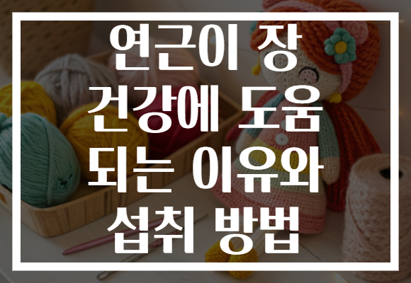 연근이 장 건강에 도움 되는 이유와 섭취 방법 연근이 장 건강에 도움 되는 이유와 섭취 방법