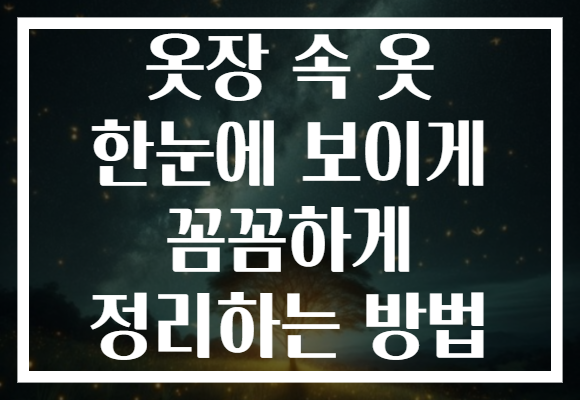 옷장 속 옷 한눈에 보이게 꼼꼼하게 정리하는 방법