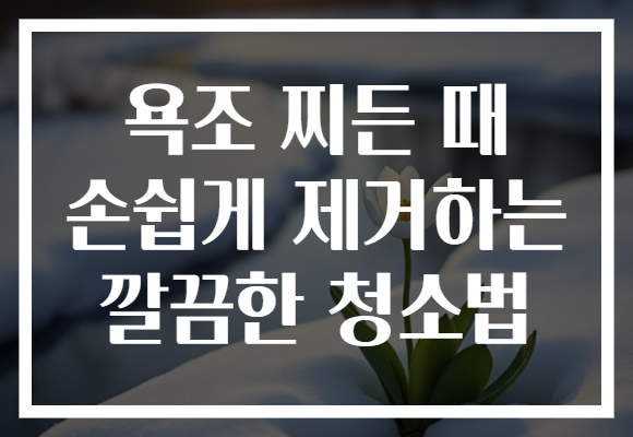 욕조 찌든 때 손쉽게 제거하는 깔끔한 청소법