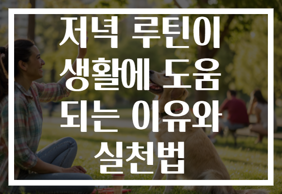 저녁 루틴이 생활에 도움 되는 이유와 실천법 저녁 루틴이 생활에 도움 되는 이유와 실천법