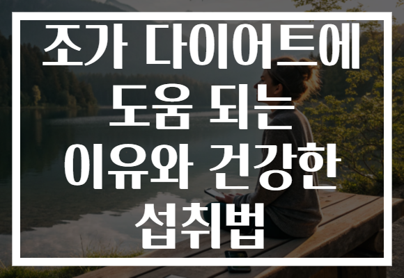조가 다이어트에 도움 되는 이유와 건강한 섭취법 조가 다이어트에 도움 되는 이유와 건강한 섭취법