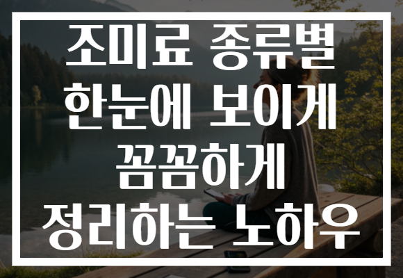 조미료 종류별 한눈에 보이게 꼼꼼하게 정리하는 노하우