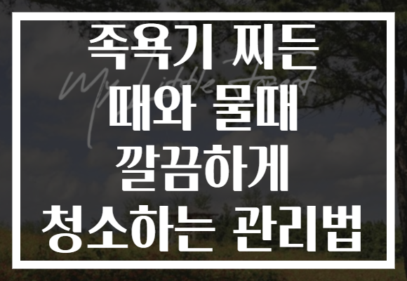 족욕기 찌든 때와 물때 깔끔하게 청소하는 관리법 족욕기 찌든 때와 물때 깔끔하게 청소하는 관리법