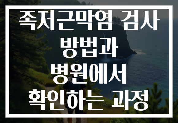 족저근막염 검사 방법과 병원에서 확인하는 과정 족저근막염 검사 방법과 병원에서 확인하는 과정