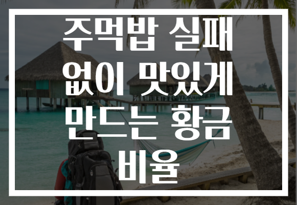 주먹밥 실패 없이 맛있게 만드는 황금 비율 주먹밥 실패 없이 맛있게 만드는 황금 비율
