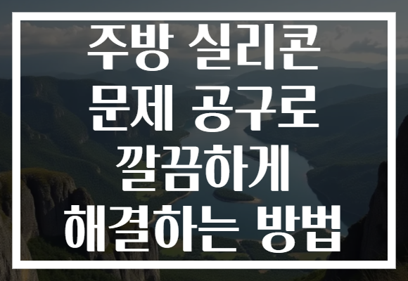 주방 실리콘 문제 공구로 깔끔하게 해결하는 방법