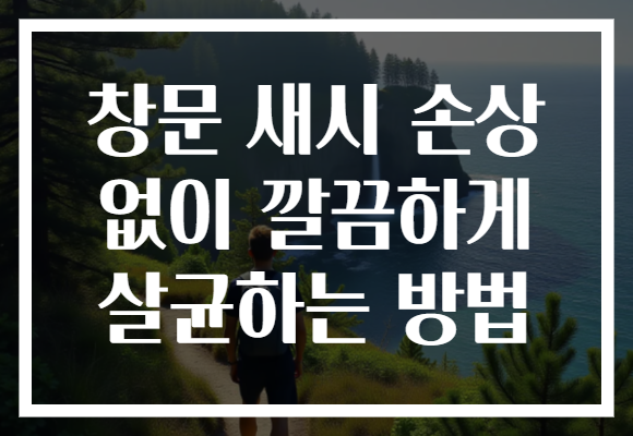 창문 새시 손상 없이 깔끔하게 살균하는 방법 창문 새시 손상 없이 깔끔하게 살균하는 방법