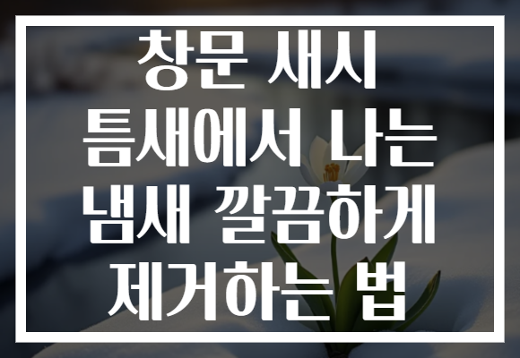 창문 새시 틈새에서 나는 냄새 깔끔하게 제거하는 법