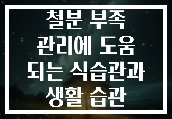 철분 부족 관리에 도움 되는 식습관과 생활 습관