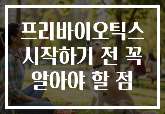 프리바이오틱스 시작하기 전 꼭 알아야 할 점 프리바이오틱스 시작하기 전 꼭 알아야 할 점