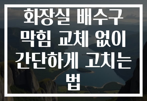 화장실 배수구 막힘 교체 없이 간단하게 고치는 법 화장실 배수구 막힘 교체 없이 간단하게 고치는 법