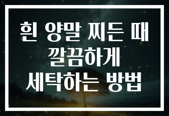 흰 양말 찌든 때 깔끔하게 세탁하는 방법