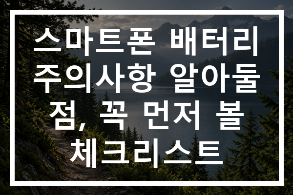 스마트폰 배터리 주의사항 알아둘 점, 꼭 먼저 볼 체크리스트 스마트폰 배터리 주의사항 알아둘 점, 꼭 먼저 볼 체크리스트