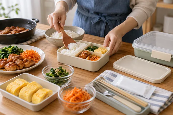 조리와 포장 과정에서 놓치기 쉬운 부분을 점검하세요 관련 AI 생성 예시 이미지