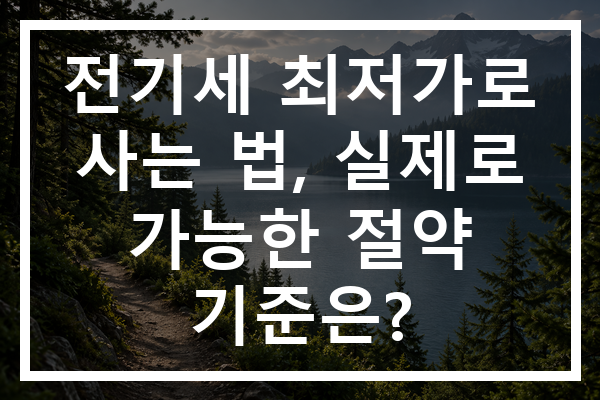 전기세 최저가로 사는 법, 실제로 가능한 절약 기준은? 전기세 최저가로 사는 법, 실제로 가능한 절약 기준은?