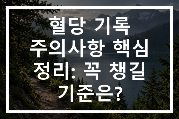 혈당 기록 주의사항 핵심 정리: 꼭 챙길 기준은? 혈당 기록 주의사항 핵심 정리: 꼭 챙길 기준은?