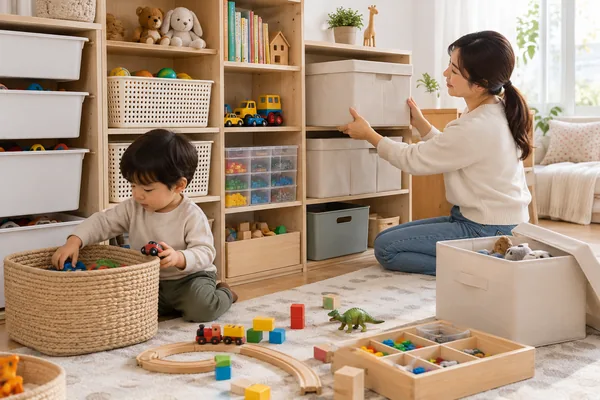 수납 도구는 어떤 순서로 고르면 실용적일까요? 관련 AI 생성 예시 이미지