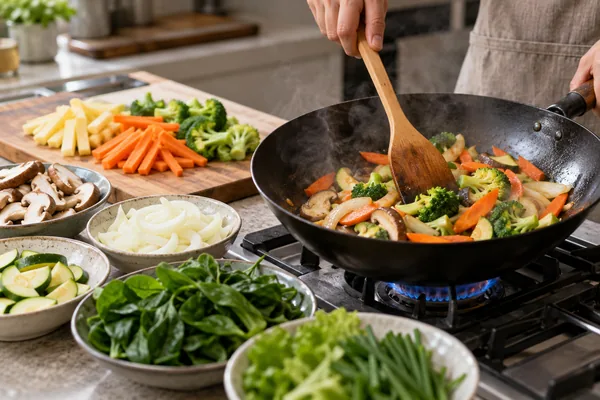 재료별로 익는 속도를 나누면 실패가 줄어듭니다 관련 AI 생성 예시 이미지